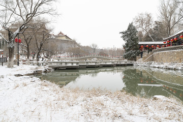 水墨园林雪景
