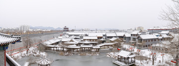 水墨古城雪景