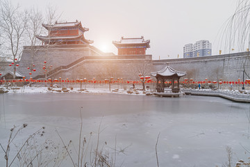 中式园林水墨建筑风景