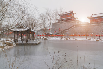 中式园林水墨建筑风景