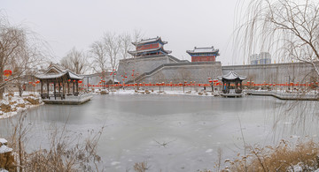 中式园林水墨建筑风景