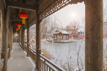画意园林中式古典建筑风景