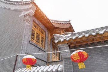 中式木窗户