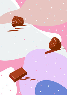 情人节巧克力手绘图案元素背景