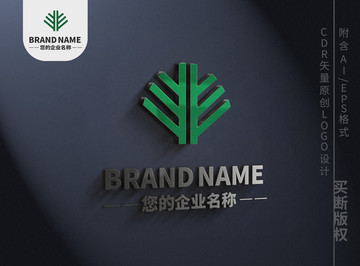 自然生态树木logo树叶标志设