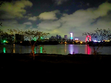 海口红城湖夜景