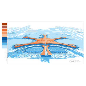 北京大兴新机场水墨矢量