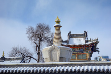 呼和浩特五塔寺雪景