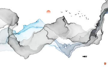 抽象意境水墨画