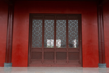 中式门窗镂空窗户雕花木窗