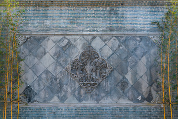 中式庭院砖雕影壁墙