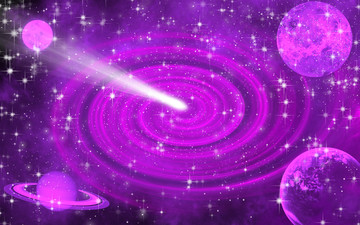 高清紫色星空装饰画