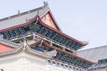 中国古建筑传统寺庙天气晴朗