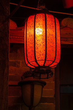 中国元宵节传统红花灯