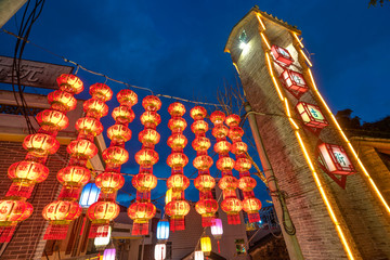 中国元宵节传统灯笼五彩花灯