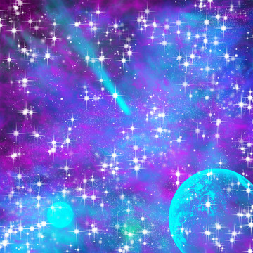 高清宇宙五彩斑斓的星空图