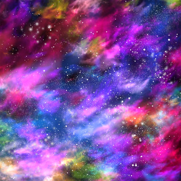 高清宇宙五彩斑斓的星空图