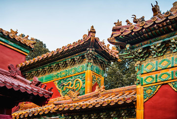 北京故宫琉璃瓦红墙