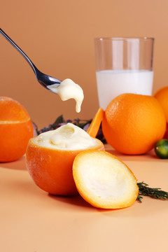 橙子水果冰淇淋