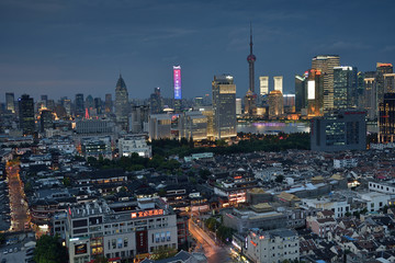 上海老城厢豫园商城风光夜景