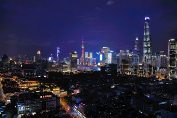 上海老城厢城市风光夜景