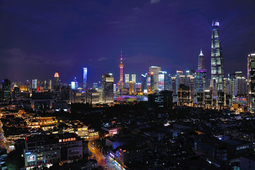 上海老城厢城市风光夜景