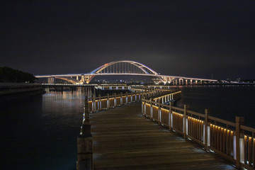 厦门五缘湾五缘大桥夜景