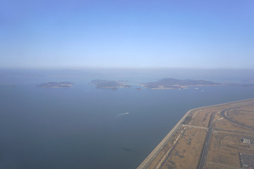 航拍韩国西海岸仁川地区岛屿