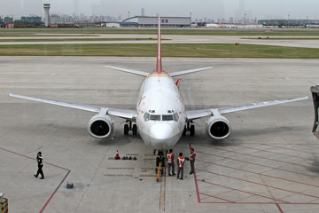 西部航空飞机在天津机场