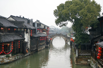江南水乡西塘古镇的景色
