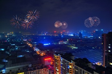 烟花爆竹夜景