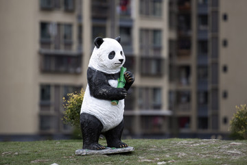 熊猫1宝贝2塑像3公园