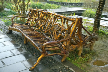 原生态木椅
