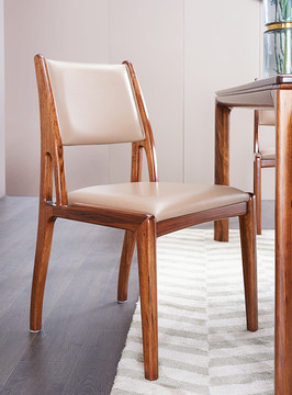 古典高端实木真皮欧式餐椅