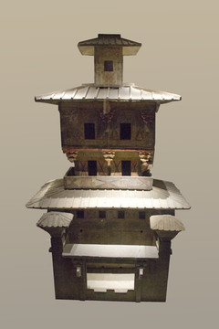 汉代五层彩绘陶仓楼