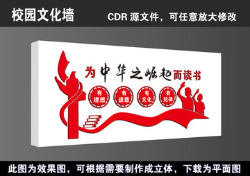 校园为中华之崛起文化墙展板