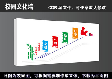 学校楼梯校道走廊口号标语文化墙