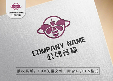 可爱蜜蜂logo动物品牌商标