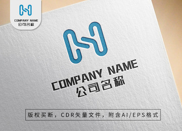 简约字母Hlogo科技标志设计