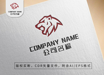 咆哮猛兽动物logo标志设计