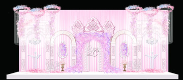 粉色婚礼舞台
