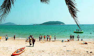 海边岛屿海天一线