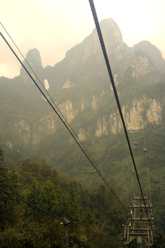 天门山索道遥看天门洞