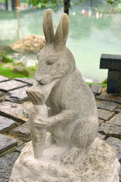 中国十二生肖雕塑卯兔