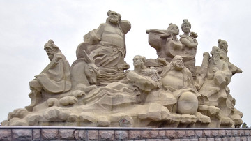 蓬莱阁八仙过海雕塑