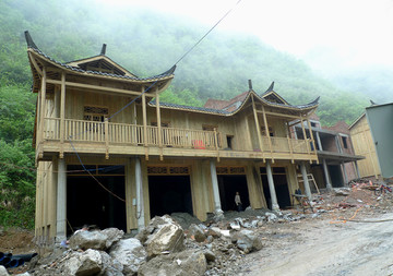 古建筑施工场景