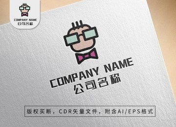 卡通手绘小人logo标志设计