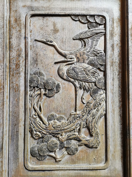 扬州个园松鹤木雕装饰