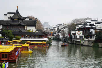 南京夫子庙秦淮河建筑景色