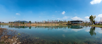 成都桂溪湿地公园全景图